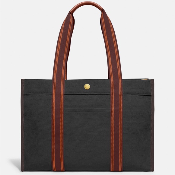 Coach Tote In Signature Jacquard Black NWT - Picture 3 of 8